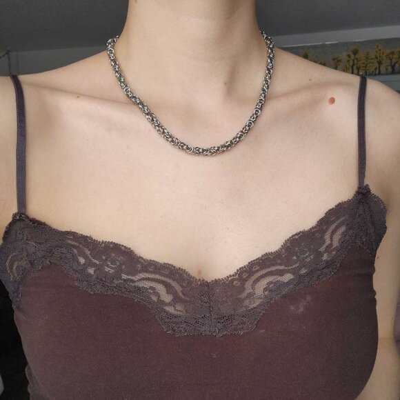 Classic 18 inch byzantine stainless steel chain - Picture 8 of 8